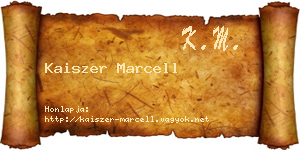 Kaiszer Marcell névjegykártya